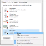 Set WO Mic Device as Default.