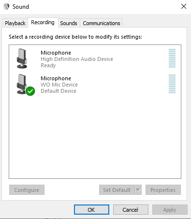 use Wo Mic Device as audio input
