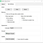 audio share app setting