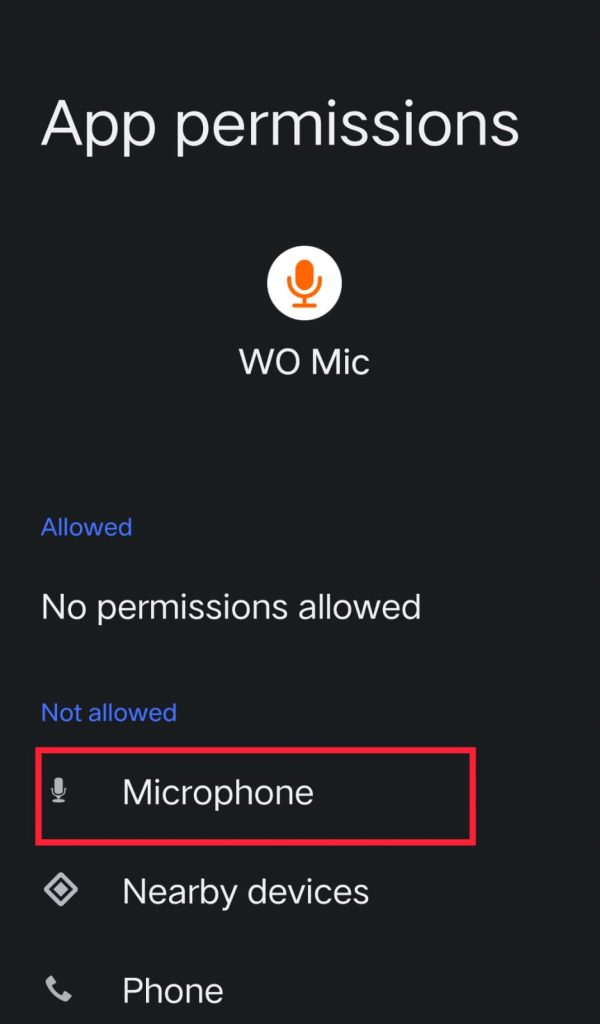 WO Mic Not Working on Android 2